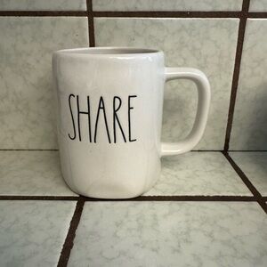 White Ceramic Mug with 'SHARE' Text